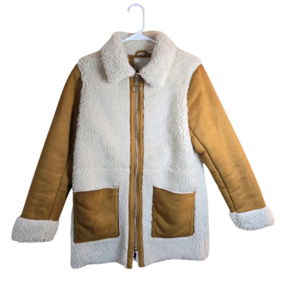 Asos Womens Tan Shearling Coat. - Picture 2 of 7